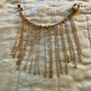 Earring with Gold Chain & Cuff